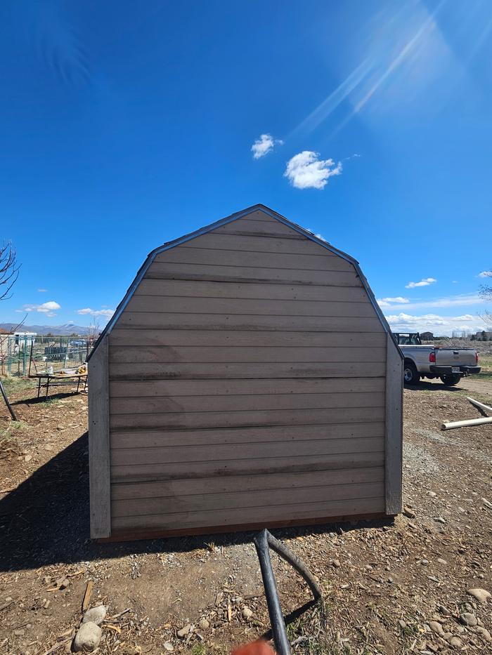 Unpainted shed back