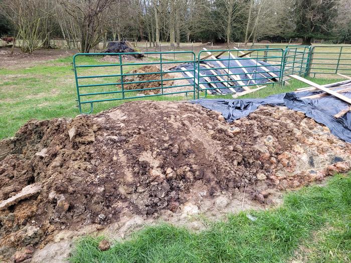 Manure pile before spreading.