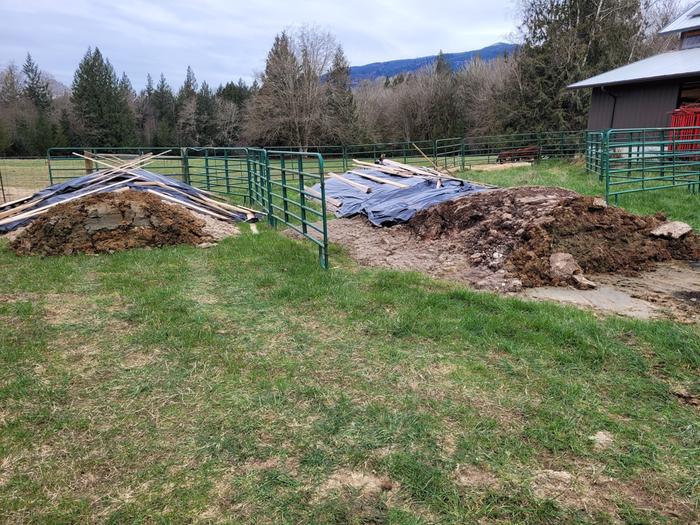 Manure pile before spreading.