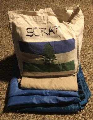 Labeled Cloth Bag of fabric to harvest