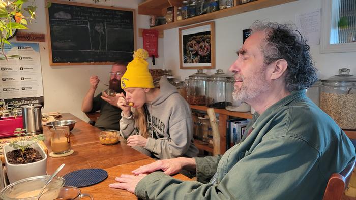 Lots of laughs around the table