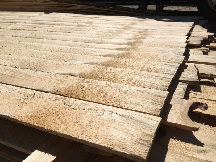 Freshly milled lumber