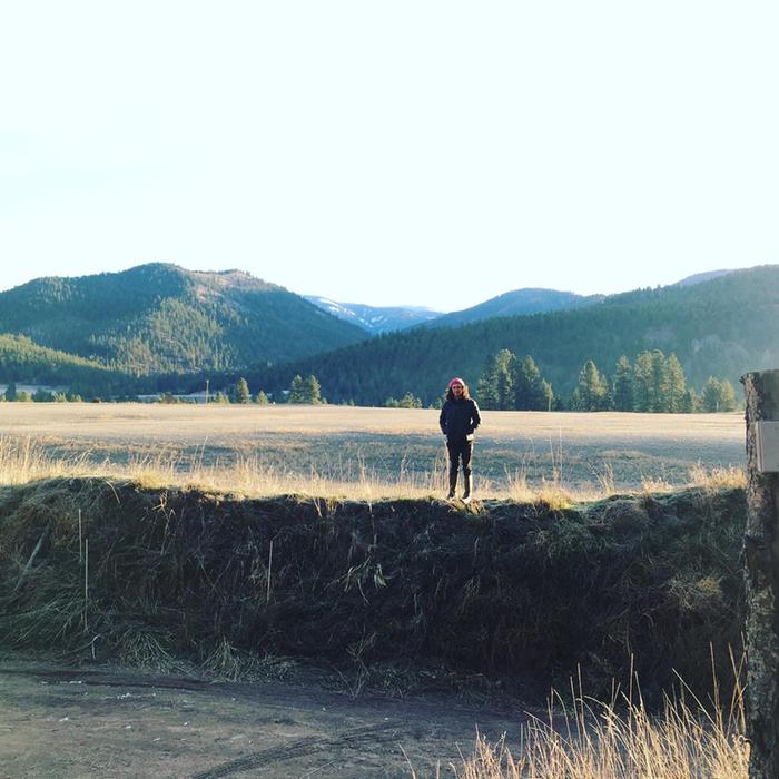 Clayton atop berm