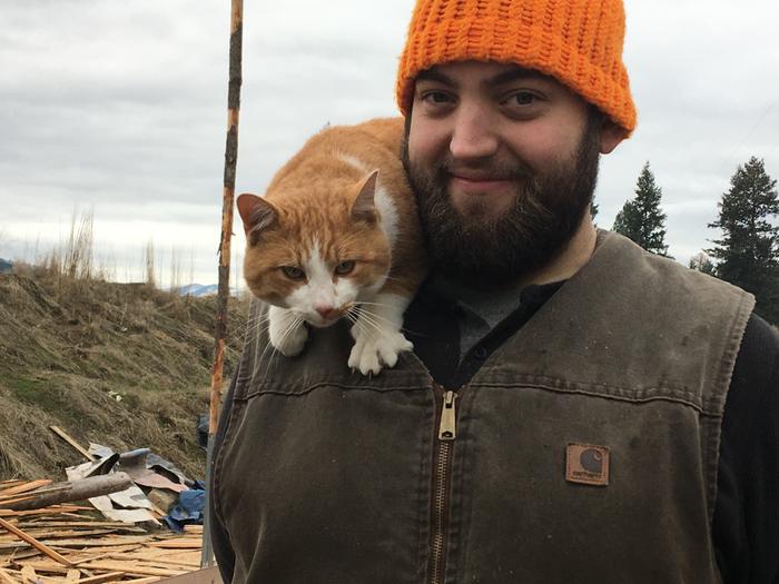 Scott with shoulder-cat