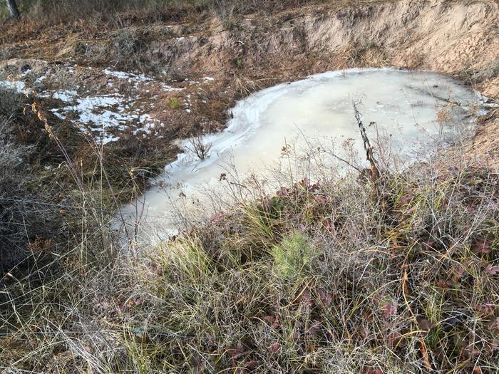 A frozen pond