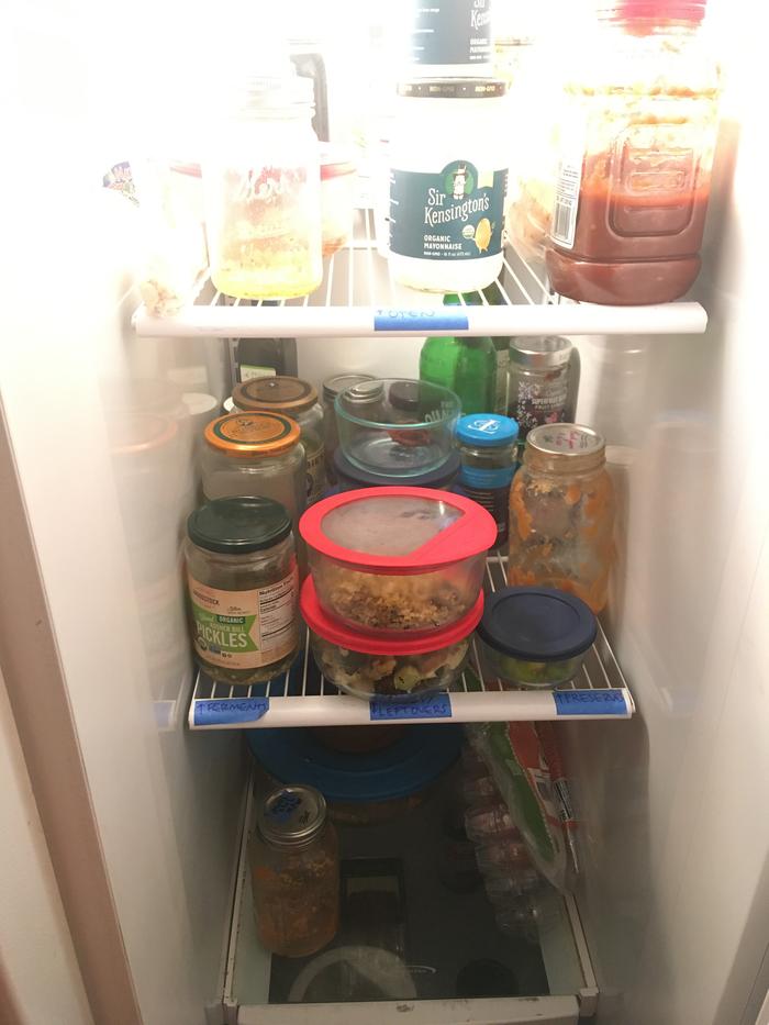 It doesn’t really look it, but I just organized this fridge.. and that brings me ease in the kitchen .. a sense of peace and order