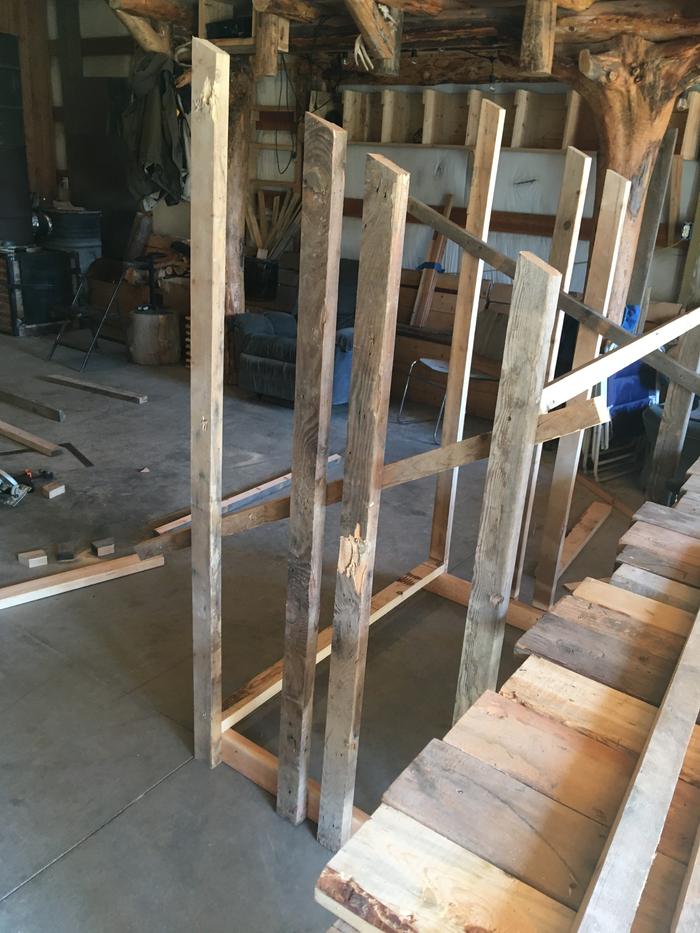 Wood rack in progress 