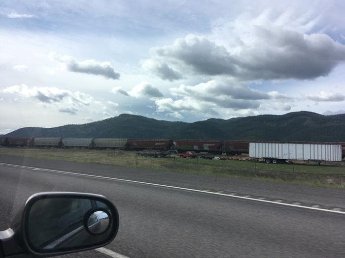 Saw a train while going into town yesterday for road trip and pizza 