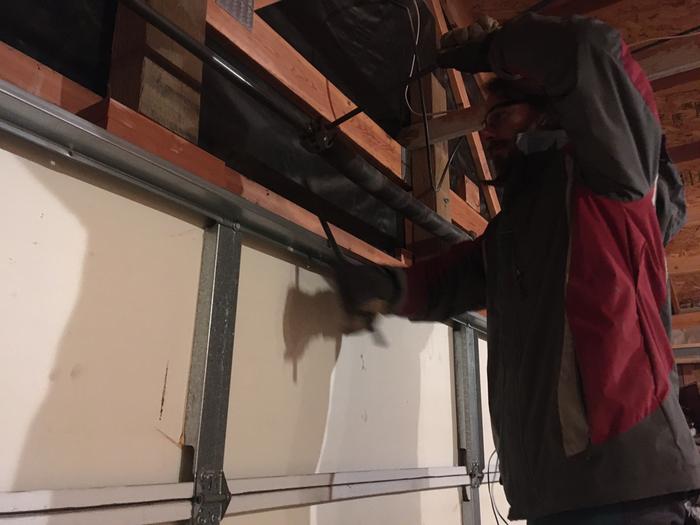 Garage door gets removed