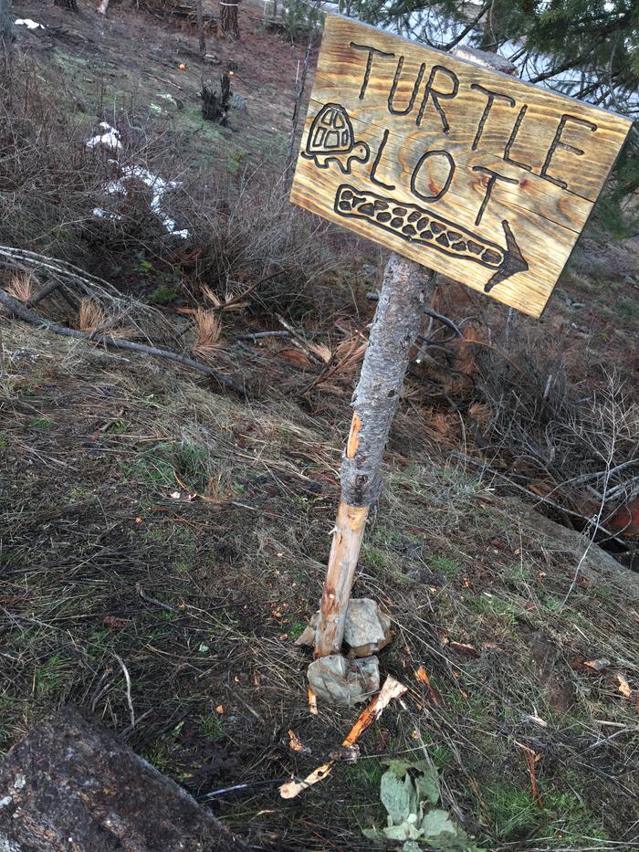 Revamped turtle lot sign, a la Meghan 