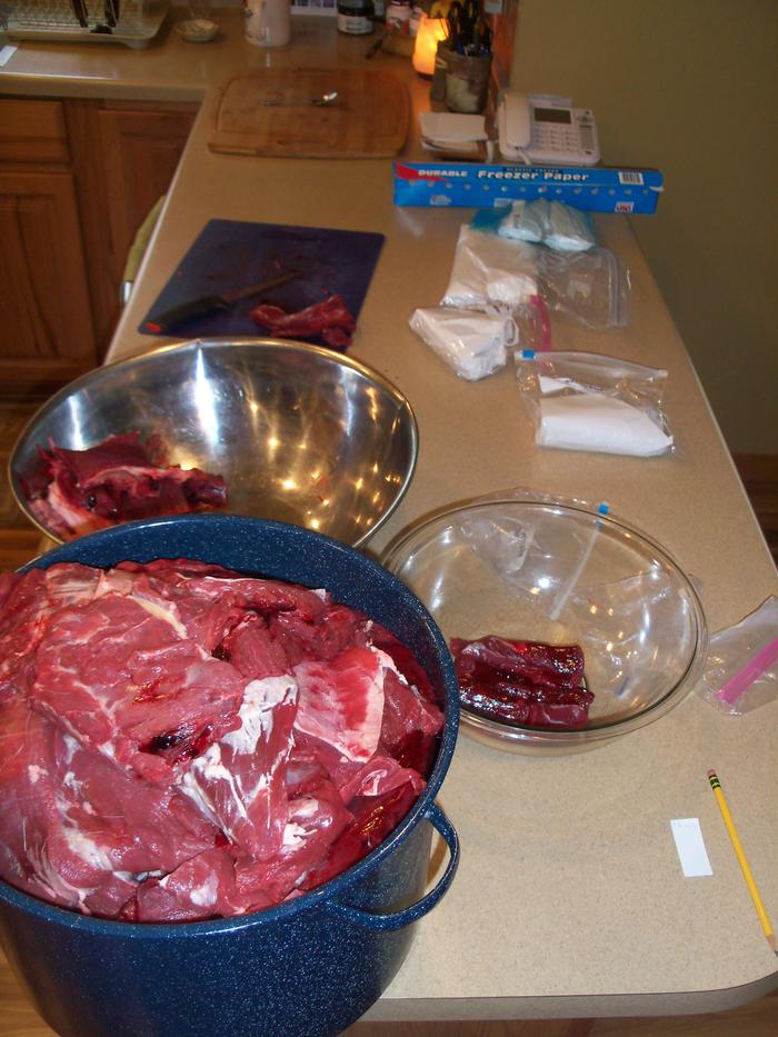 Trimming (steaks packaged on the right)