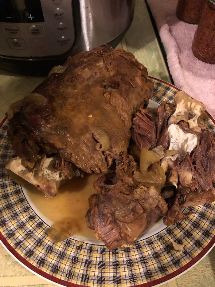 Venison neck out of the crockpot 