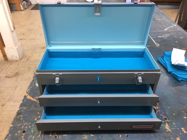 felt liners for a refurbished toolbox