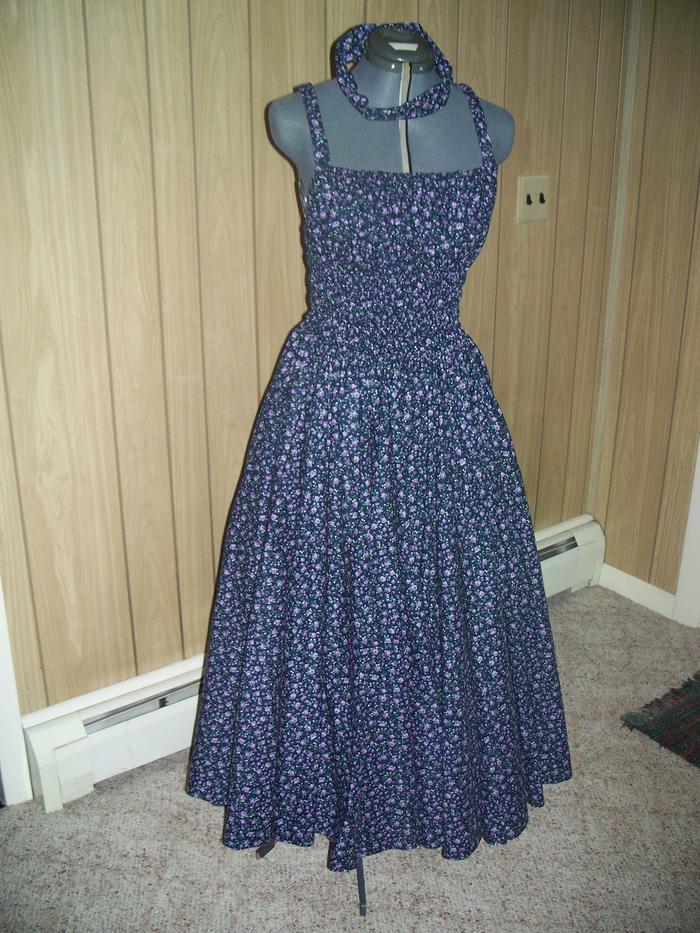 This is one of many sundresses I've made in this favorite style with a shirred waist and elastic straps crossed in back