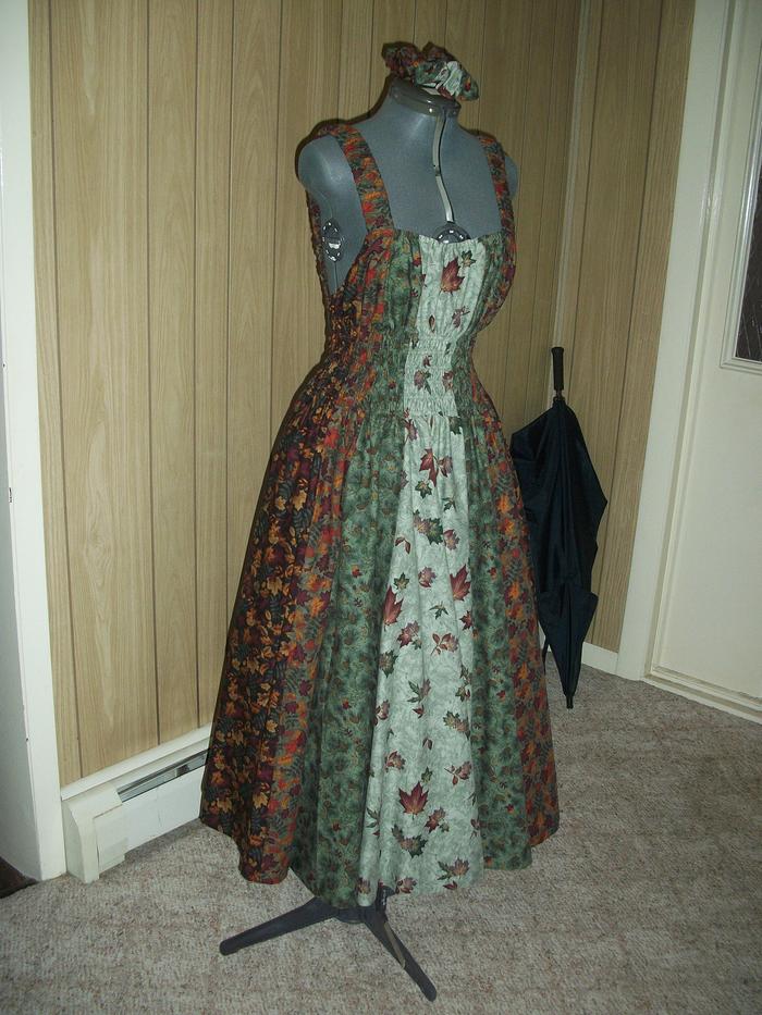 This is another favorite shirred-waist sundress, this time with elastic straps that didn't cross in back