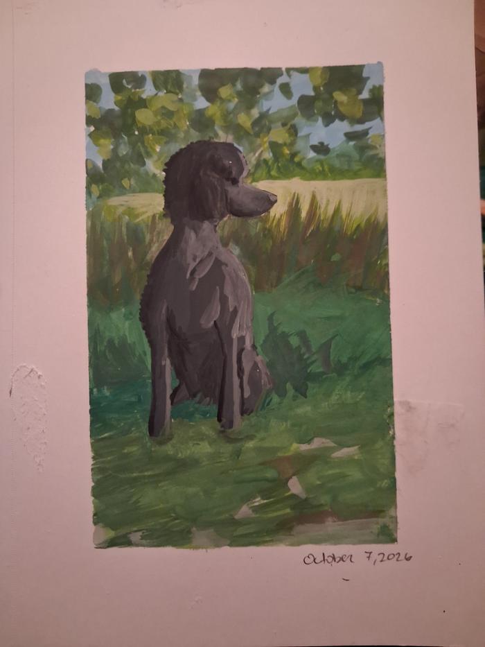 A dog - second attempt at gouache
