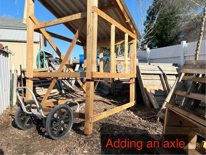 Adding an Axle to a Chicken Coop