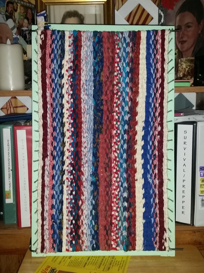 twined rug on rug loom