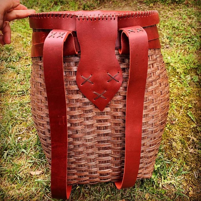 hand crafted basket backpack - back with shoulder straps