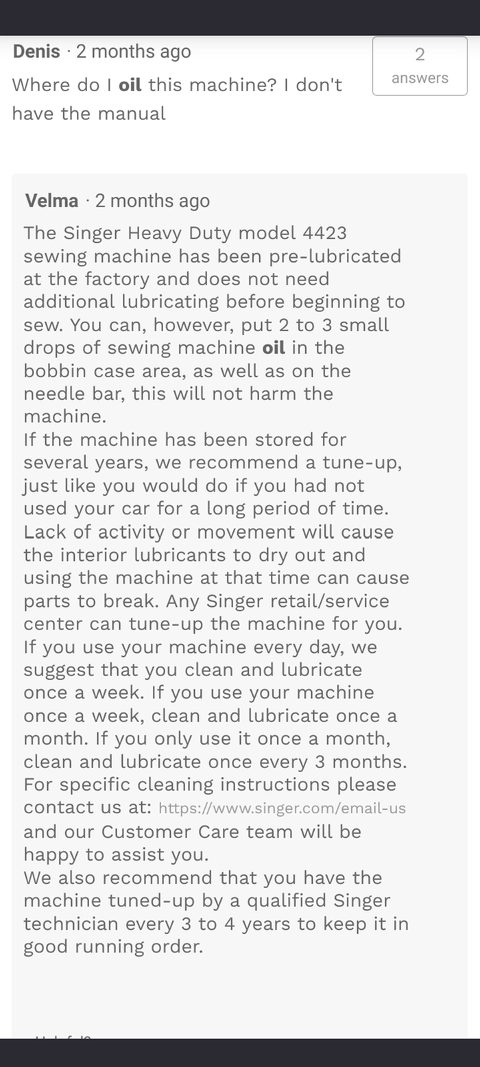 The manufacturer's website however had this information about oiling