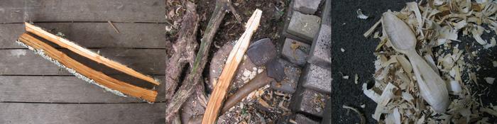 Plum wood eating spoon, in the same Scandinavian style