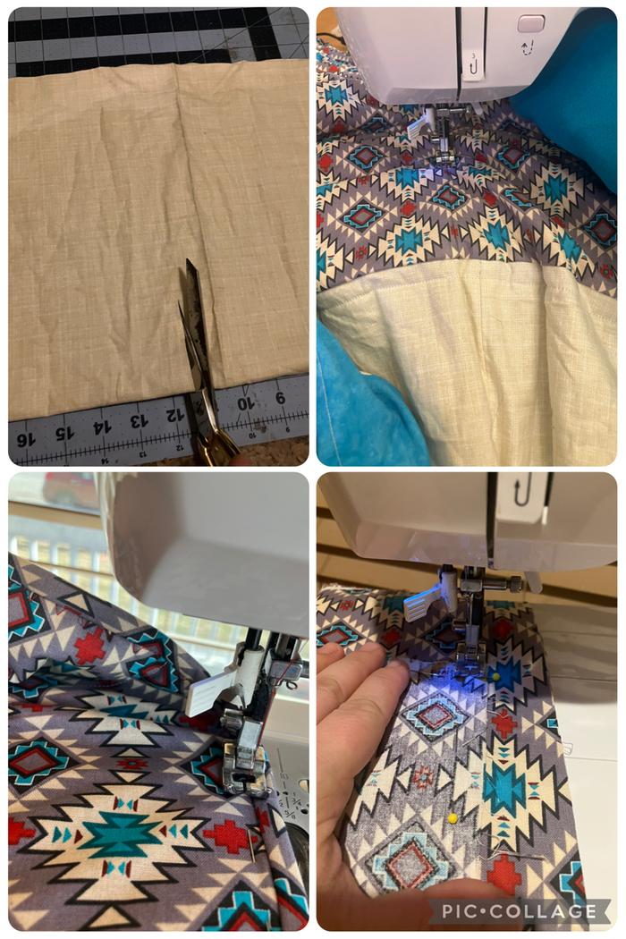 Cutting, sewing, quilting and binding.