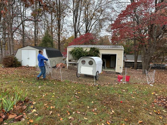 taking down existing fencing in old paddock area