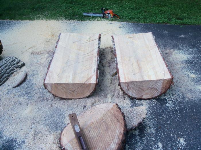 Cut in half with marks on end for where the recess will be cut