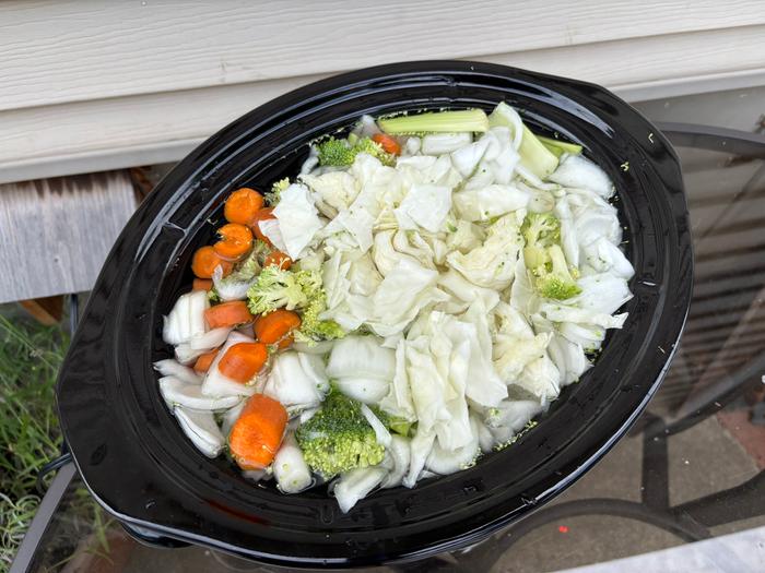 Veggie scraps in water