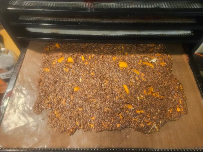 flax crackers in the dehydrator