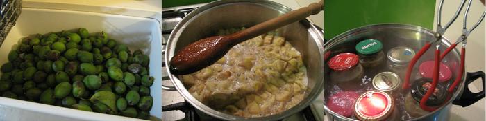 Prepping and bottling feijoa halves