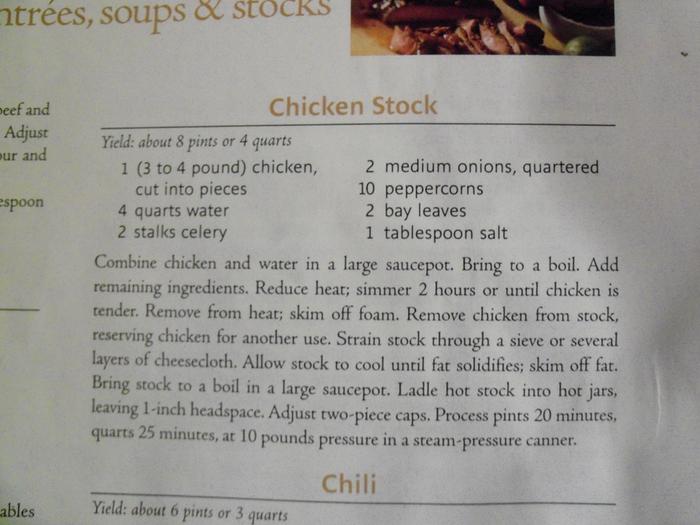 Stock recipe (loosely followed)