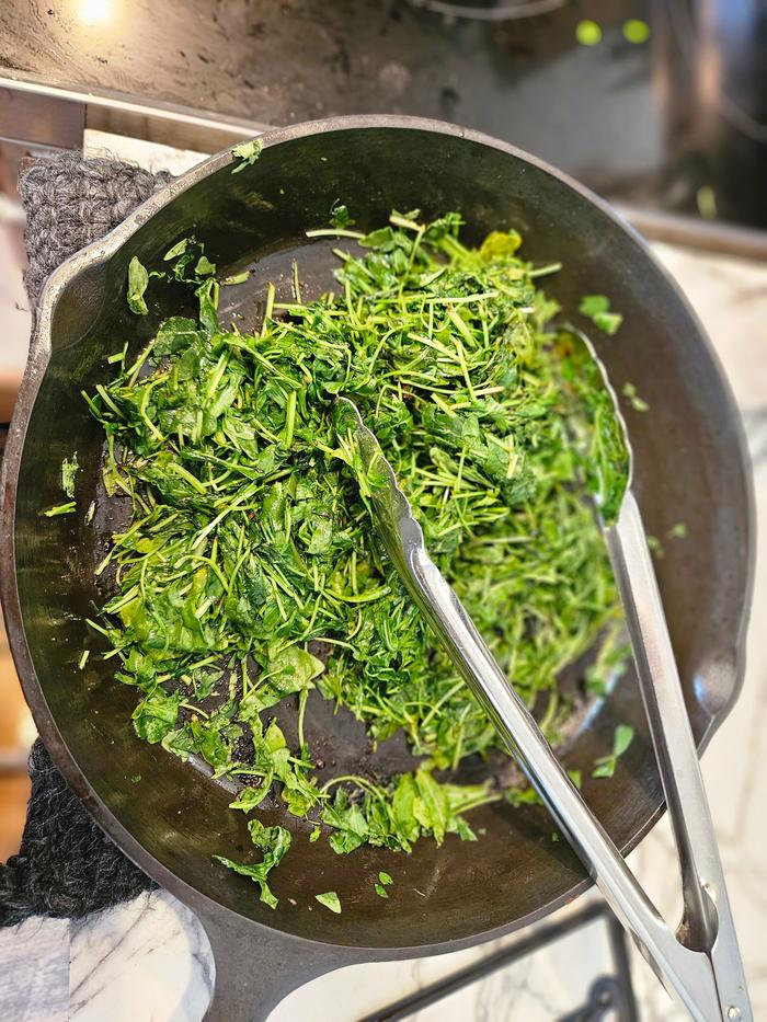 Finished fried greens