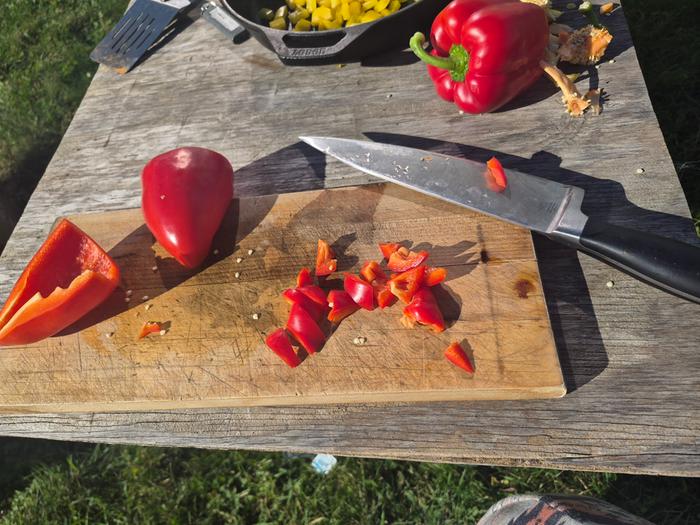 Prepping bell peppers