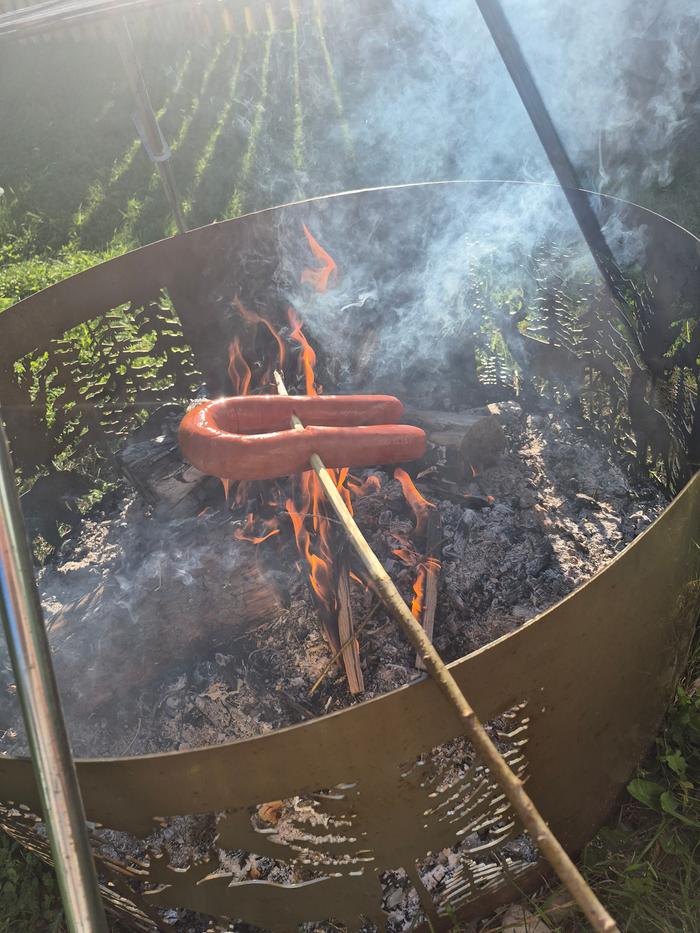Cooking sausage 