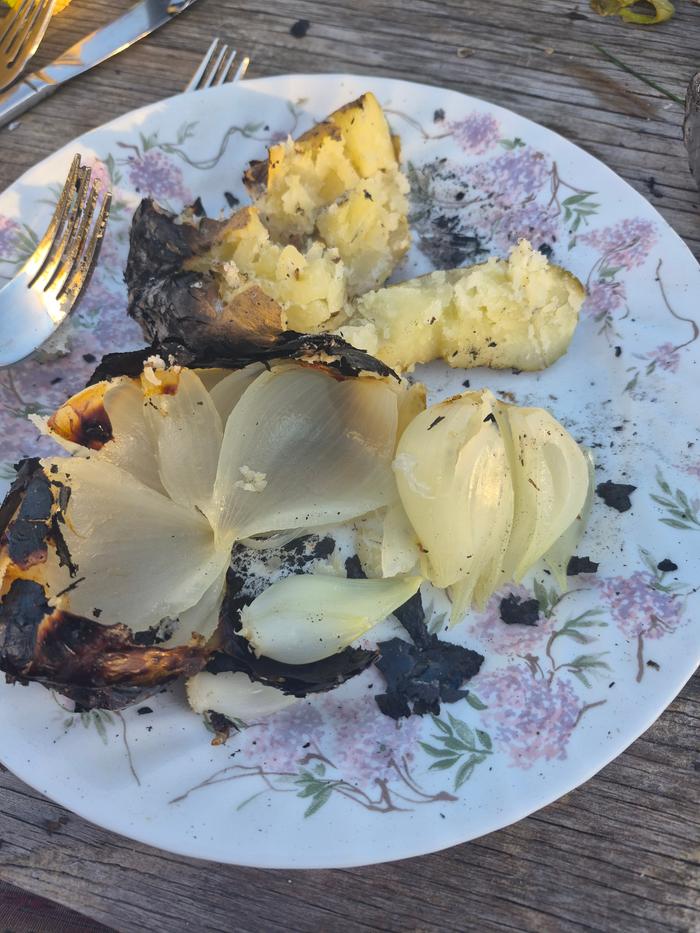 Showing cooked thru
