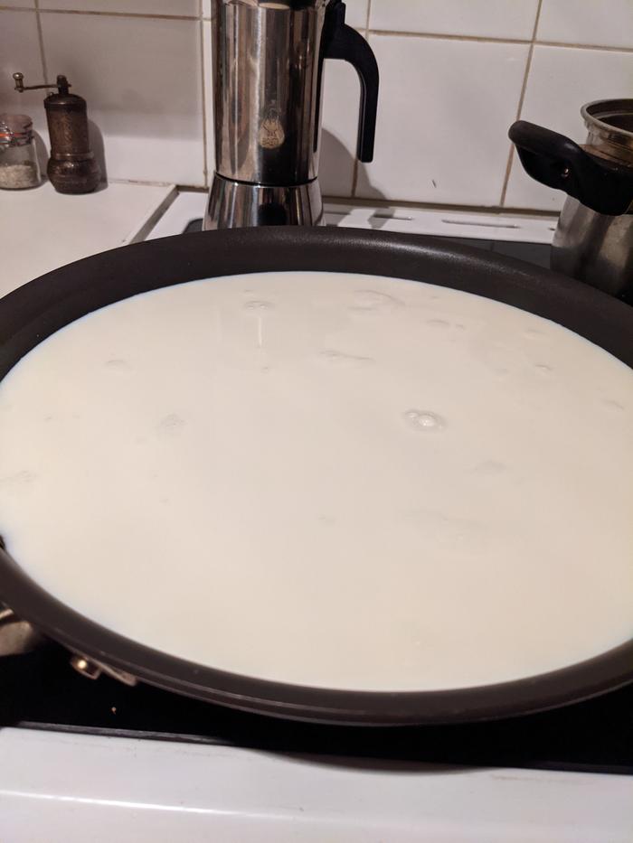 Pour into pan