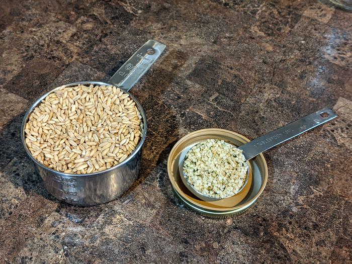 Oats and hemp seeds