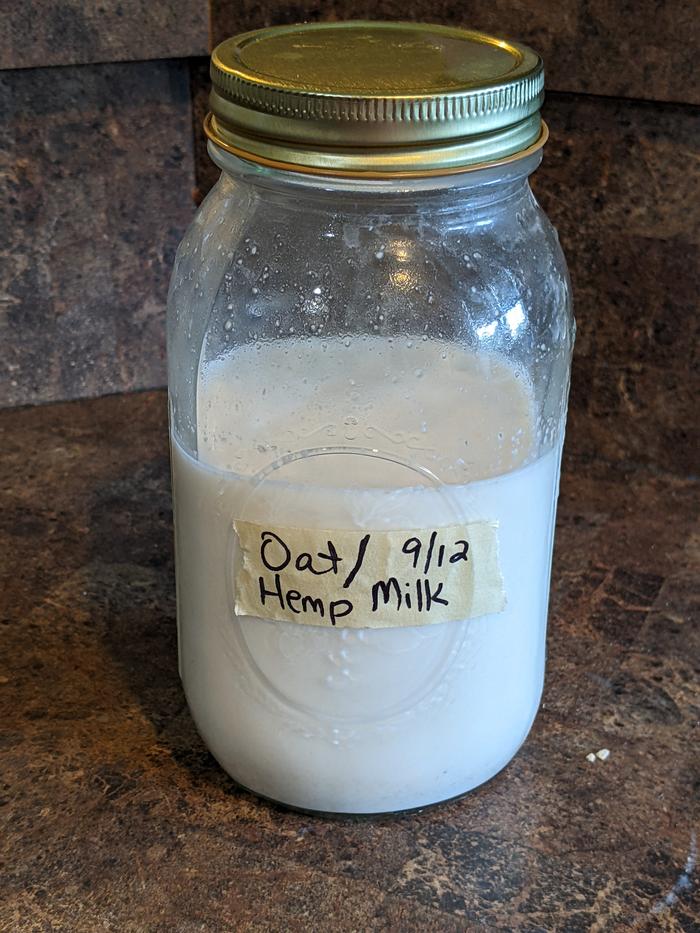 Finished oat hemp milk