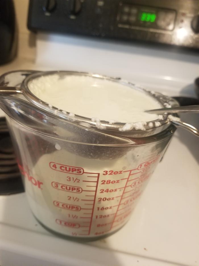 cottage cheese staining 