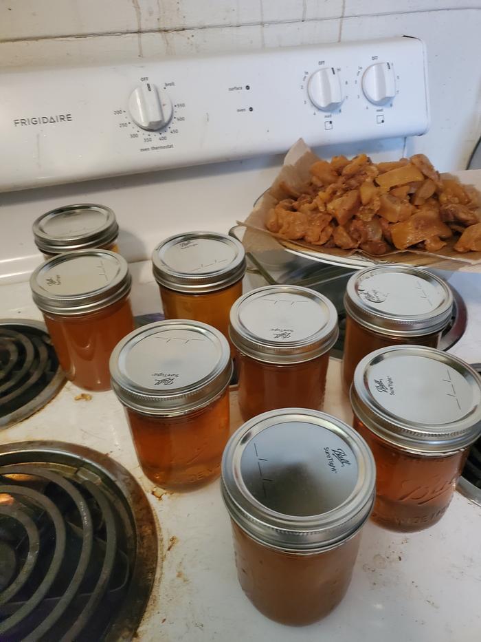 homemade lard and cracklings