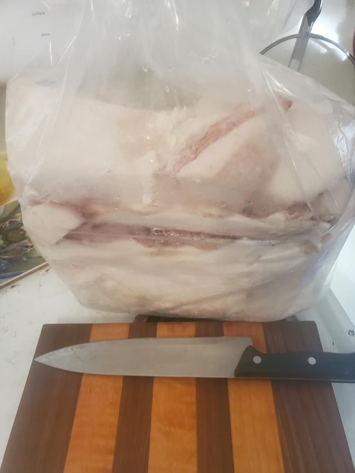 bag of fat to render into lard