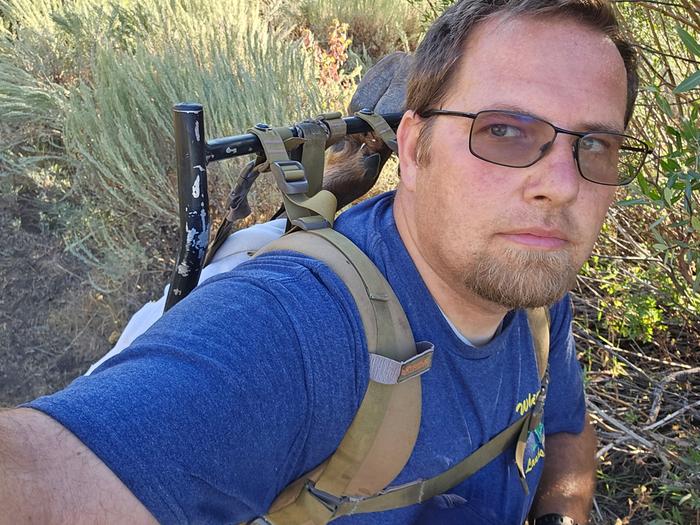 Elk meat (hoof attached!) Being packed out of the hills