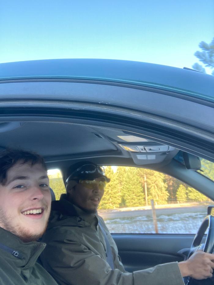 Dez and I on the way to the lab