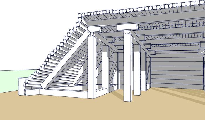 View of berm shed cells and attic style termination end cell.