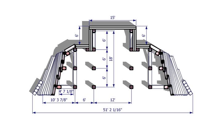 Plan view of berm shed cut at 72 inches above finished floor.