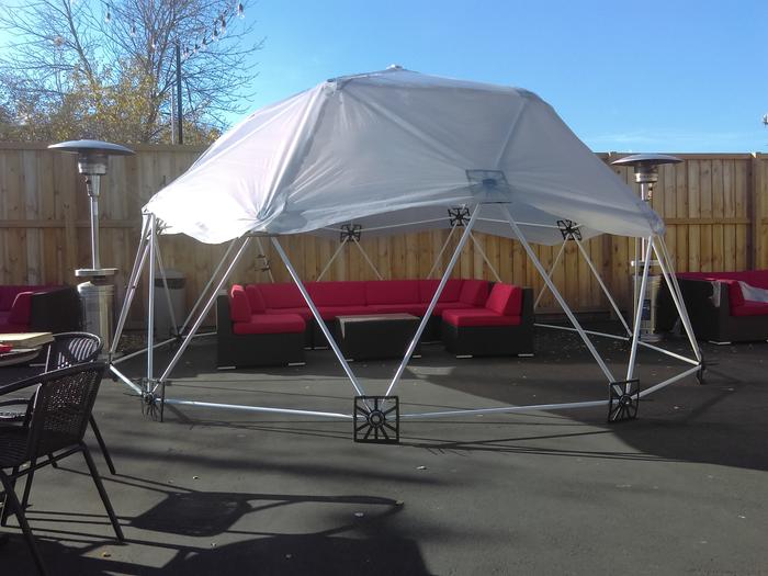 Covered dome on the patio.