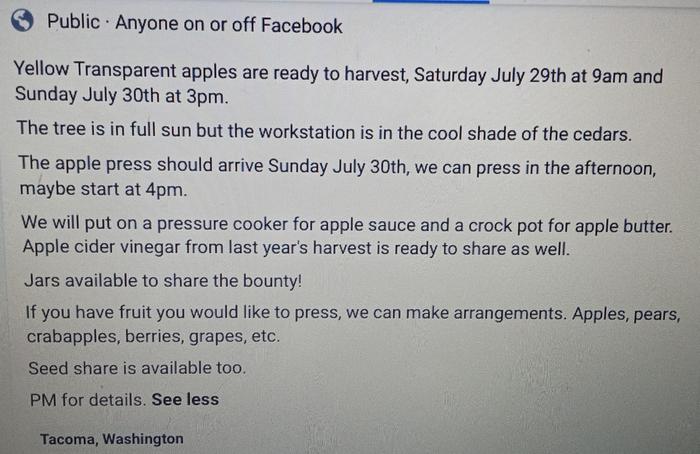 Facebook Event sent to everyone in Nautilus Guild, plus all of my contacts, plus local gardening and homesteading groups.