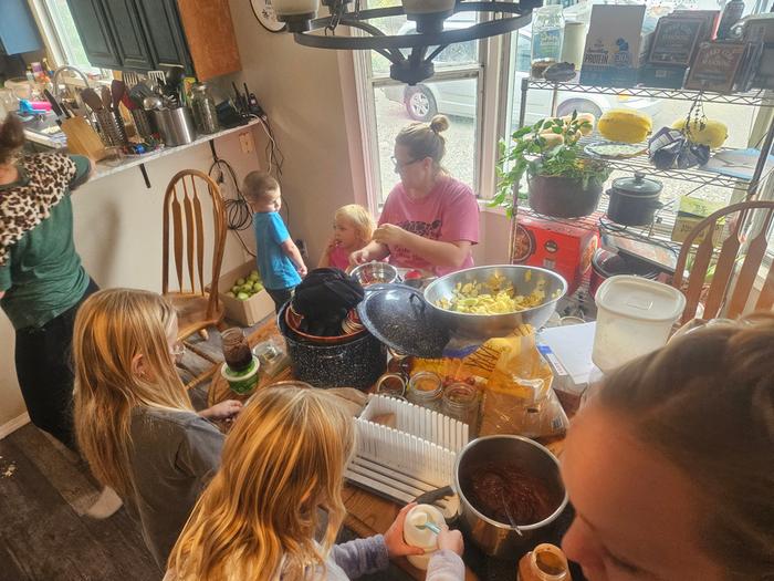 My favorite part was teaching all our daughters how to make fruit leather, which they are always pilaging from my purse 😆