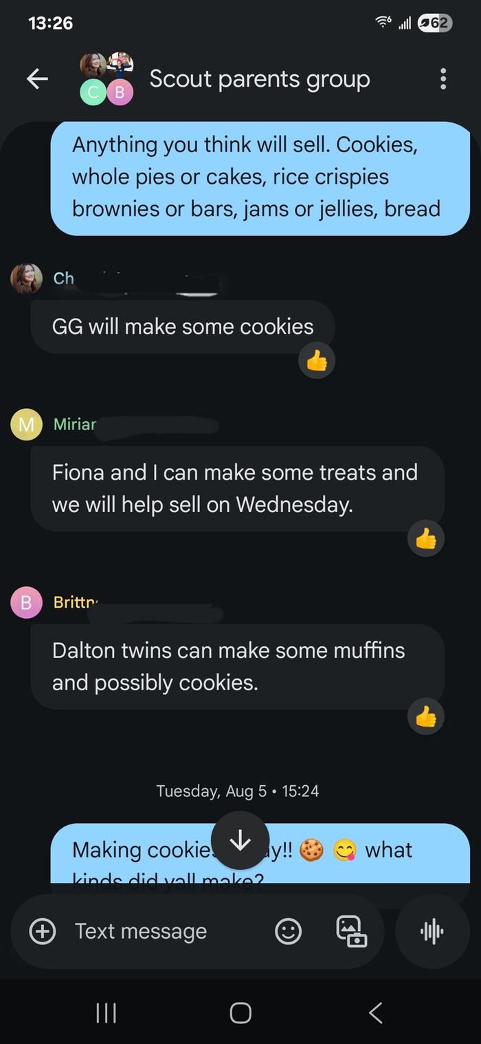 Volunteers that made our bake sale a success